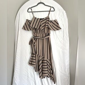 AKIRA Off The Shoulder Striped Dress